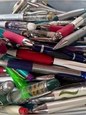 Assorted Ballpoint pharmaceutical Pens Collection - Pink, Red, Blue, Green